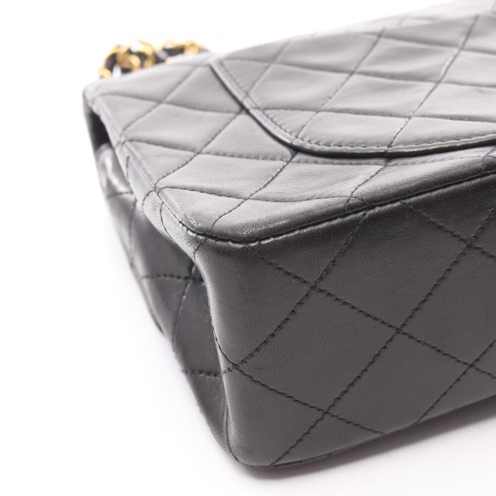 CHANEL Matelasse Double Flap Shoulder Bag in Lambskin Leather, Black - Picture 11 of 13